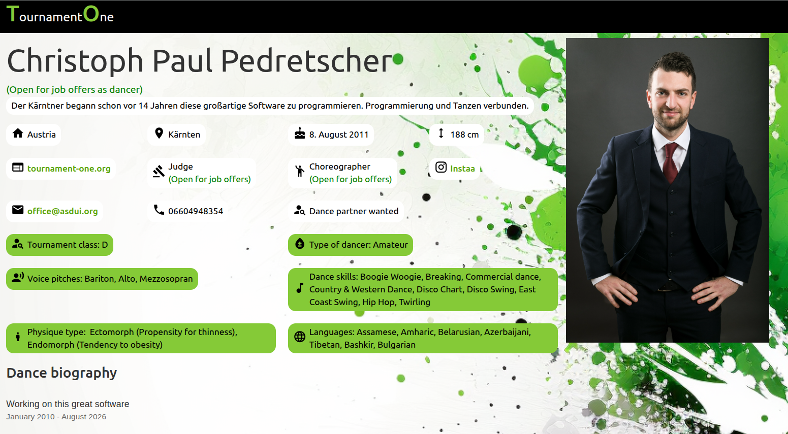 Dancer profile